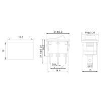 Выключатель клавишный 250В 6А (3с) ON-ON черн. Mini (RWB-202; SC-768) Rexant 36-2130